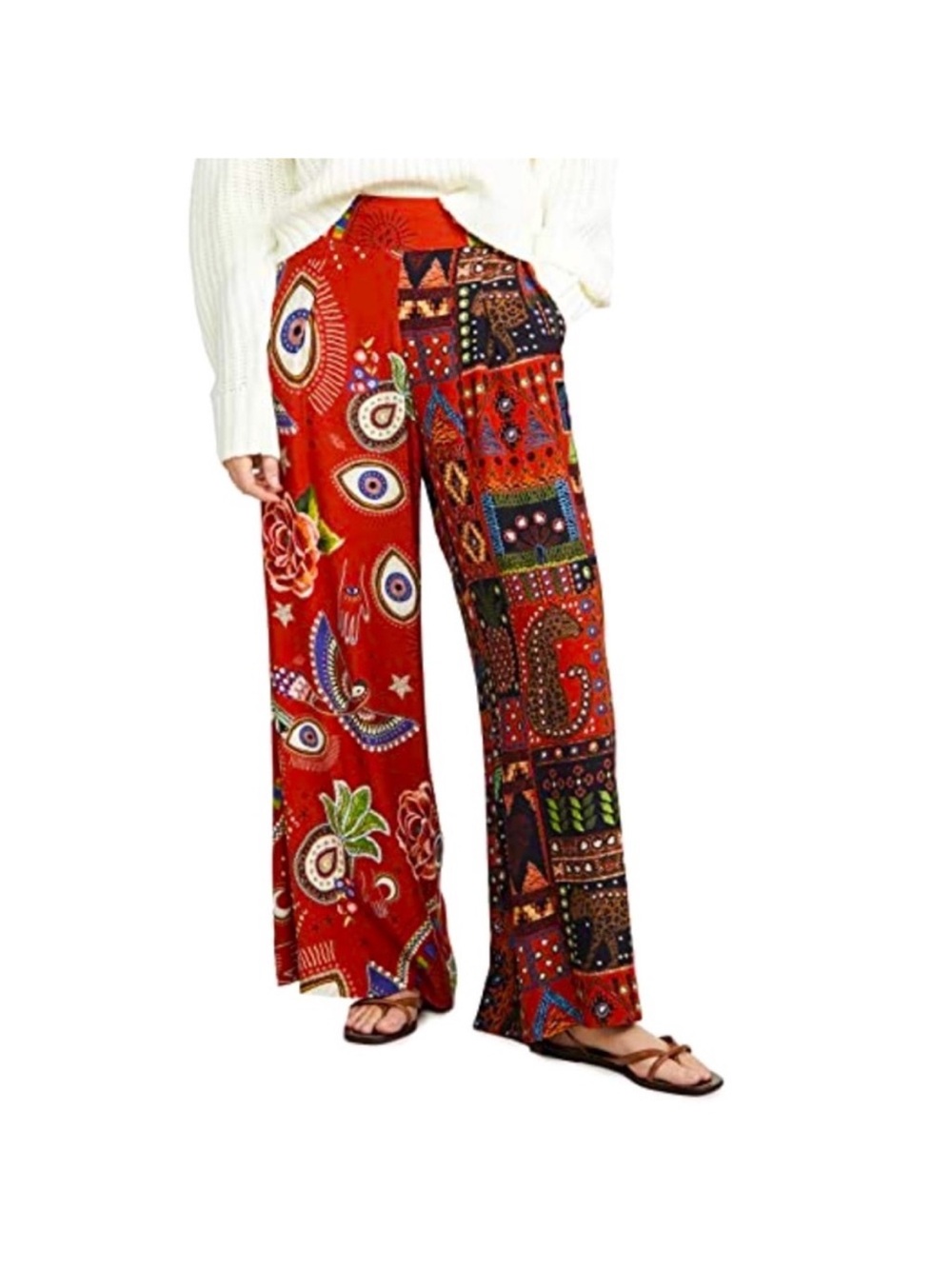 Farm Rio mistic red mixed print pants size M
